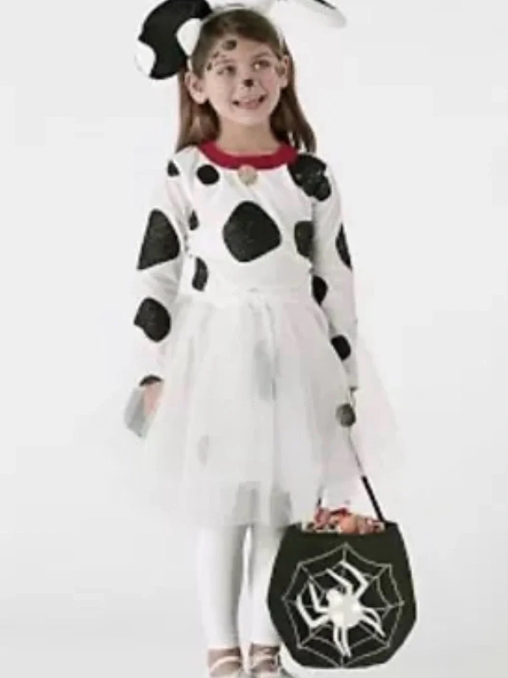 Pottery Barn Kids 3pc B/W Dalmation tutu Skirt dog Halloween costume Sz 7-8